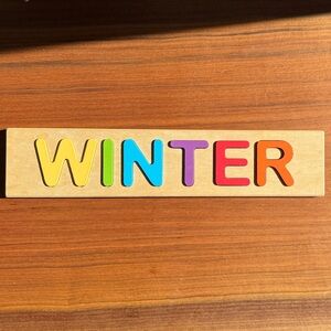 Colorful Wooden 'WINTER' Puzzle